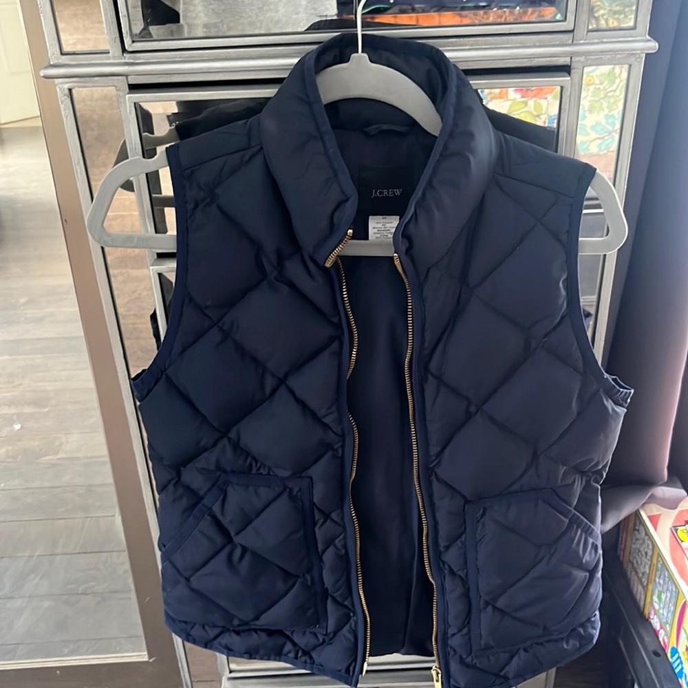Womens Jcrew Navy Quilted Puffer Vest XS